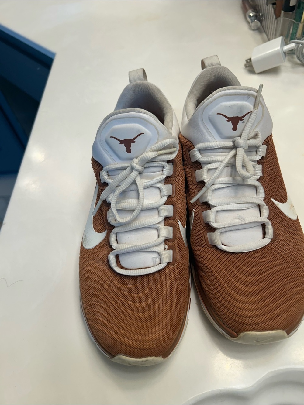 Nike Men's Sneakers in White & Burnt Orange